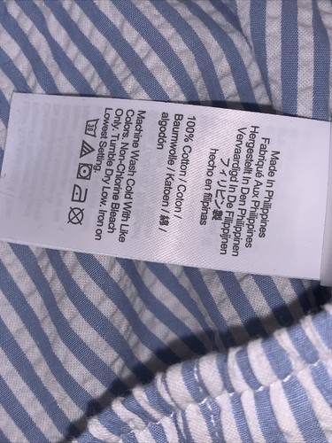 J.Crew Crewcuts Blue Stripe Seersucker Size 7 - Picture 5 of 9