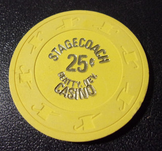 STAGECOACH CASINO 25¢ hotel casino gaming poker chip Beatty NV