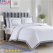 Queen Duvet Cover Set Microfiber Soft Durable W/ Pillow Shams Easy Care New
