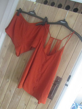 princesse tam tam burnt orange satin lace short pjs uk 40/14