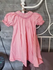 NWT $85 PETIT AMI Smocked Bishop Dress Embroidered Flowers Pink 2T 2 Easter