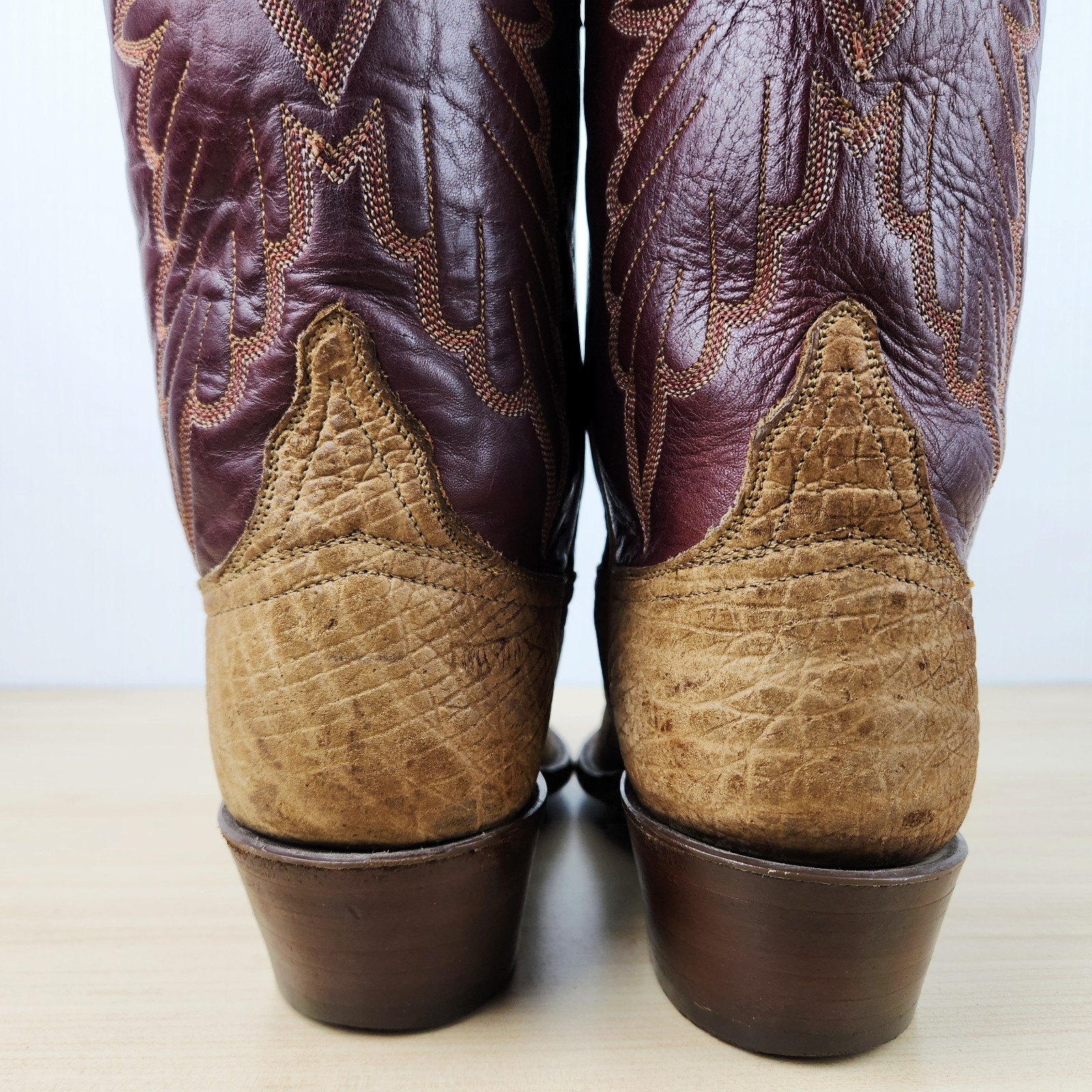 Lucchese Handmade Classics Rare Exotic Hipp Leather Snip Toe Cowboy Boots Sz 9B image 8