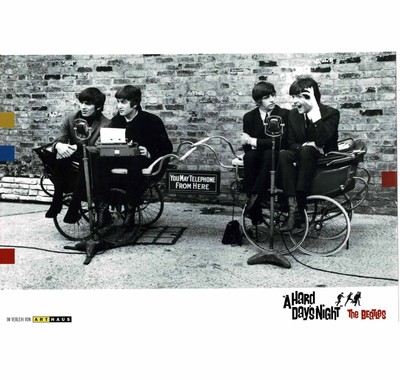 A Hard Day's Night - The Beatles - 3 Aushangfotos - s/w 21x29cm (1138)