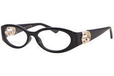 Gucci GG1693O 001 Eyeglasses Women's Black/Gold Full Rim Oval Shape 52mm