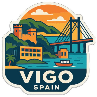 Vigo Spain Sticker Decal Vinyl Die-Cut City Skyline Landmark Design