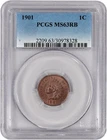 1901 1C Indian Head Cent PCGS MS63 RB Red Brown Uncirculated Coin