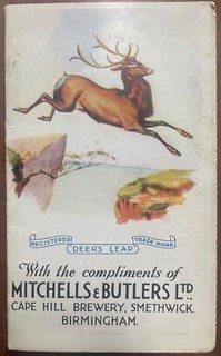 BREWERY ADVERTISING FOLD OUT CALENDER 1935 MITCHELL’S & BUTLER LTD BIRMINGHAM