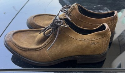 Clarks Delsin Rise Brown Suede Leather Chukka Derby Shoes Mens 8M Casual