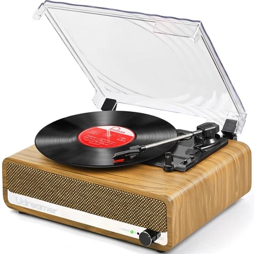 Udreamer Record Player with Speaker Bluetooth Turntable Vintage Vinyl Player ...