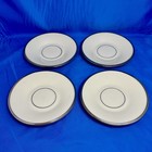 Lenox Solitaire Saucers 6-inch Ivory with Platinum Rim Set of 4 — photo 5