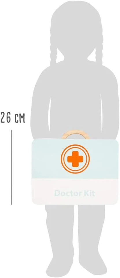 small foot Arztkoffer Zahnarzt aus Holz, mit Spritze, Stethoskop, Gebiss, Rollen - Bild 4 von 4