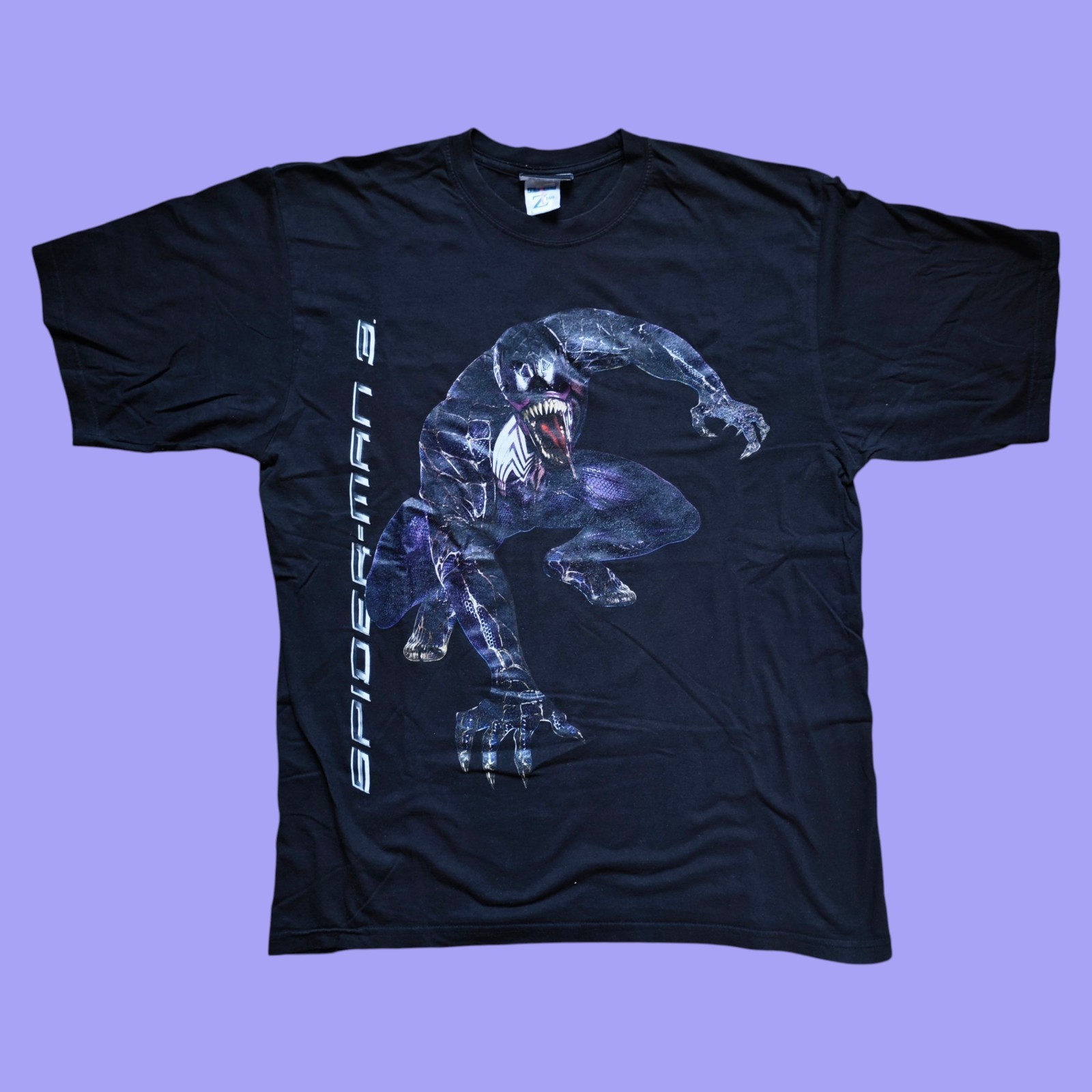 Venom Spider-Man 3 Movie Marvel 2007 Y2k Vintage T-Shirt Größe L schwarz Comics Tee