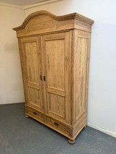 A Mint Clean Arched Victorian Antique / Old Pine Knockdown Wardrobe to Wax/Paint