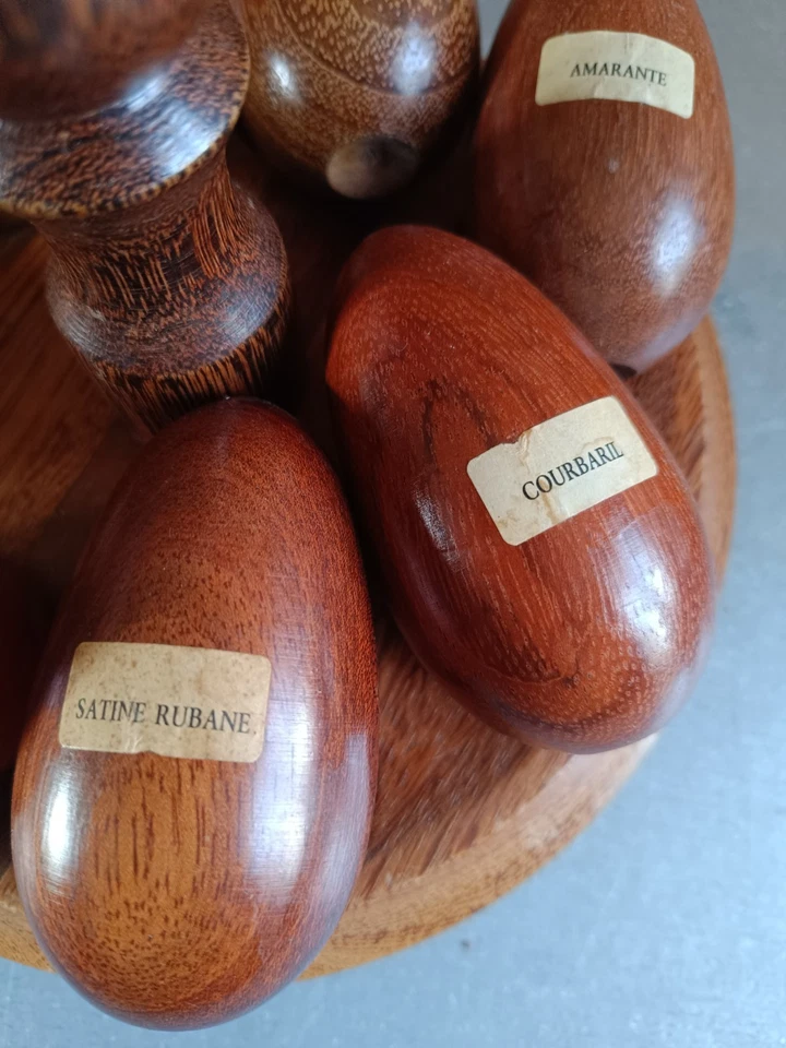 Rare lot plateau oeufs à repriser anciens en bois de différentes essences. - Photo 4/4