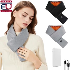 Rechargeable Heated Scarf Electric Heating Neck Warmer with 5000mAh Power Bank