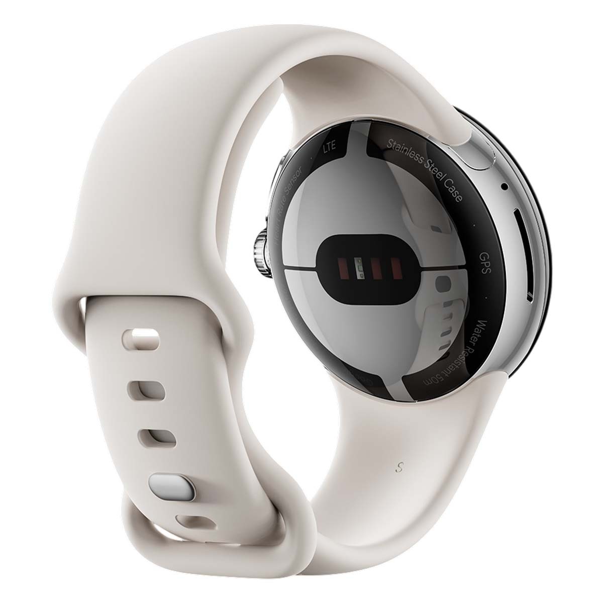 Bracelet Active Google pour montre connectée Pixel Watch gris clair silicone S L