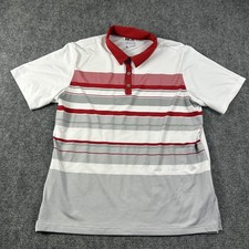 Adidas ClimaCool Polo Shirt Mens XL White Red Stripe Golf Performance Top