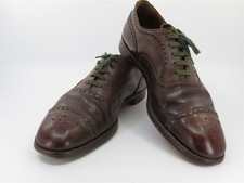 Church's Vintage Custom Leather Brown Brogue Diplomat Shoes Mens Size 10