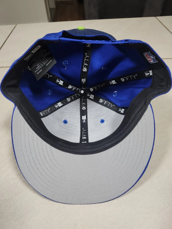 Seattle Seahawks New Era 9FIFTY Azul Verde Snapback Gorra NFL Vintage Logo Foto 4 de 4