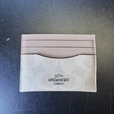 COACH Men's Slim ID Card Case Signature Canvas, Light Khaki - Light Saddle 