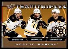 2021-22 Upper Deck Team Triples Gold David Pastrnak / Brad Marchand / Patrice