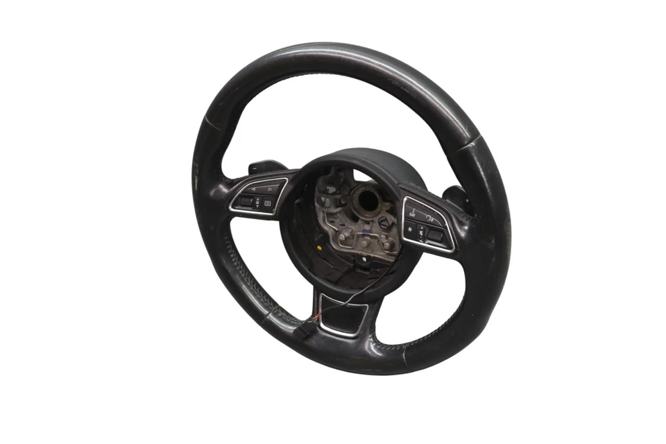12-18 Audi A6 Quattro 3 Spoke Steering Wheel W/ Control Switches Black Oem - Image 4 of 4
