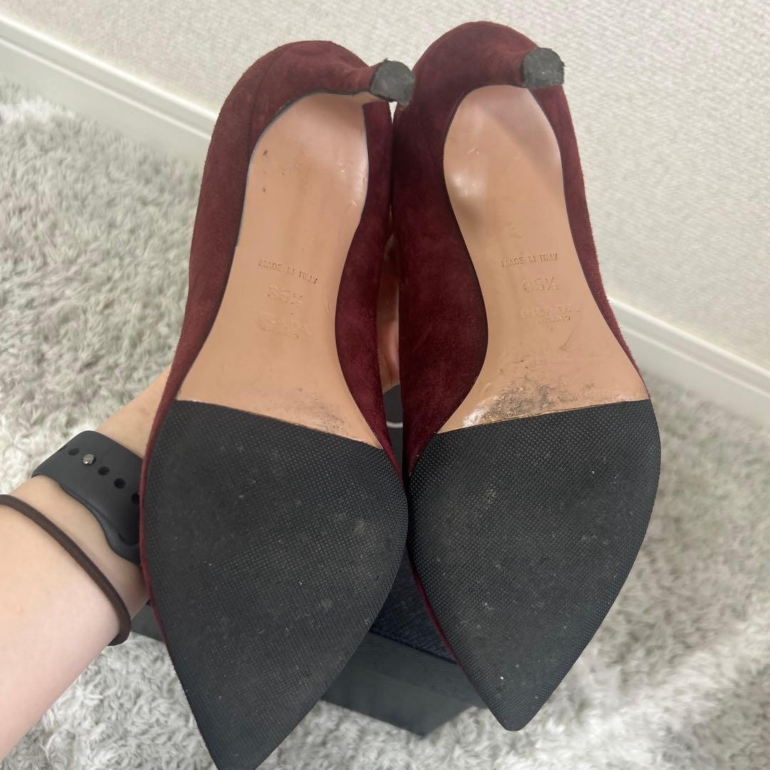 PRADA Women's Heel Pumps Size:35.5/JP:23 Suede Burgundy From Japan 135146K Auth thumbnail 2