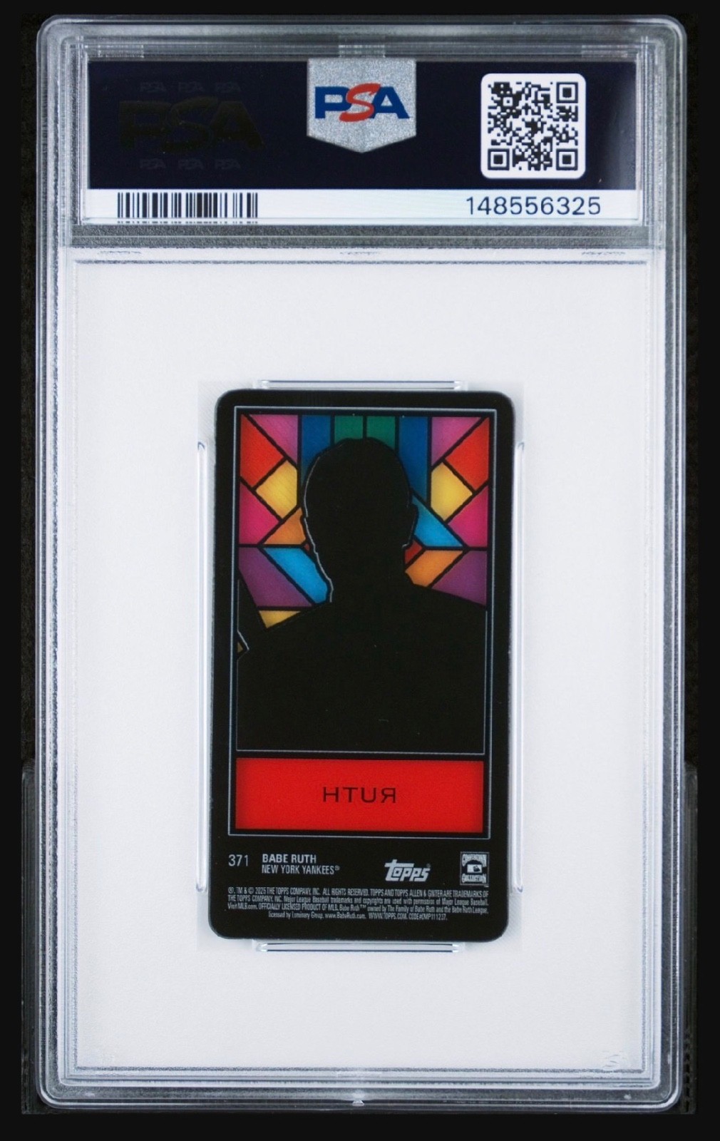 Babe Ruth 2025 TOPPS ALLEN & GINTER | MINI-RIP CARD-STAINED GLASS. PSA 10 view 2