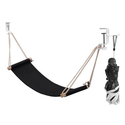 Foot Hammock Under Desk Footrest Adjustable Office Rest with Headphone Holder