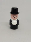 Vintage Fisher Price little people black Circus ringmaster w/tuxedo & hat
