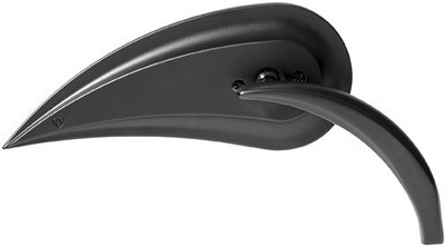 Arlen Ness Micro Die-Cast Rad III Teardrop Mirror - Left - Die-Cast Stem - Black