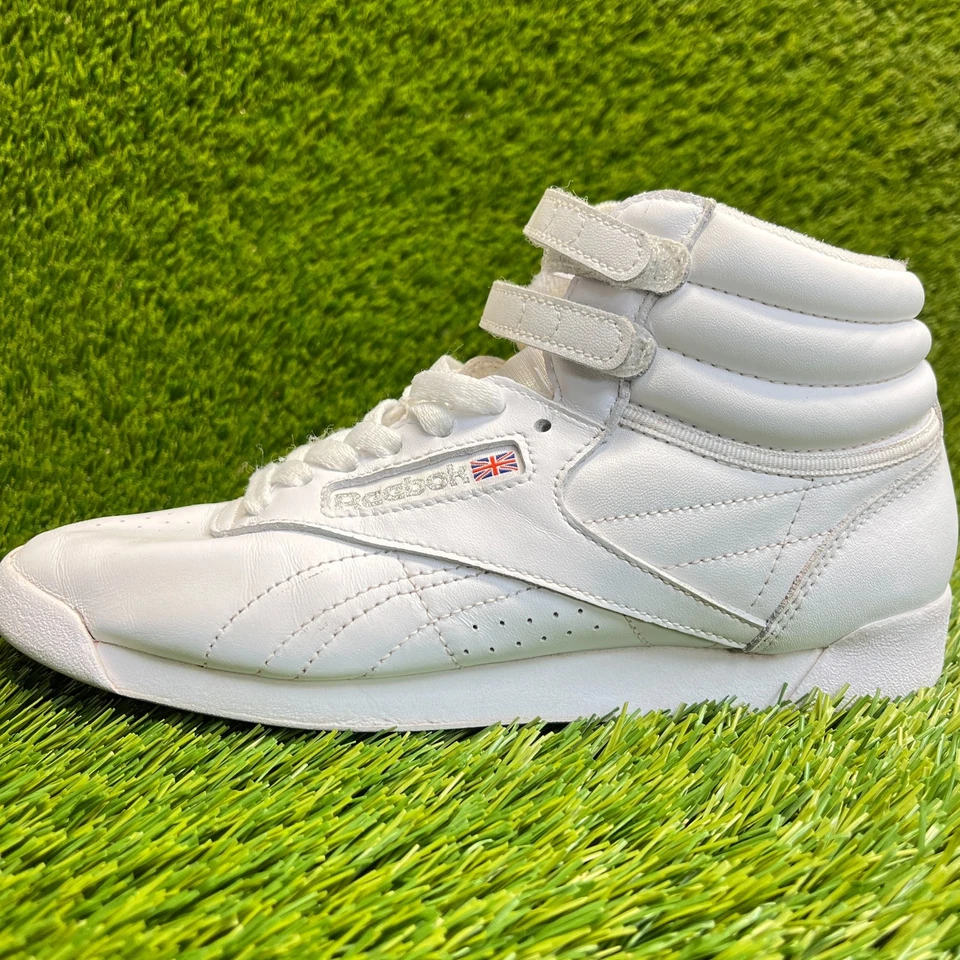 Reebok Freestyle Hi Mujer Talla 7 Blanco Cuero Atlético Zapatos para Caminar Tenis Foto 4 de 4