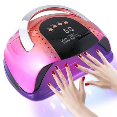 268 W UV LED Nail Lamp for Gel Polish with 4 Timer Settings and Professional ...