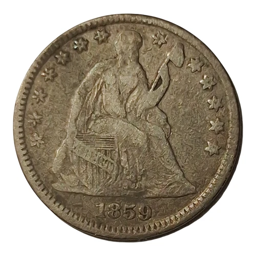 1859 Seated Liberty Half Dime – Strong Details – Nice VG/F