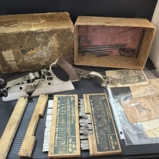 Antique STANLEY NO. 45 COMBINATION PLANE 2 Sets CUTTERS Carpenter Cabinetmaker