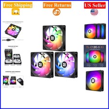 3x 120mm ARGB PWM CPU Case Fans, Silent, S-FDB Bearings, 1550RPM