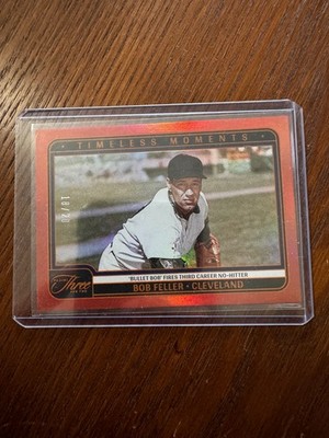 Bob Feller 2025 Panini Three And Two Orange Holo Timeless Moments #18/20 SP