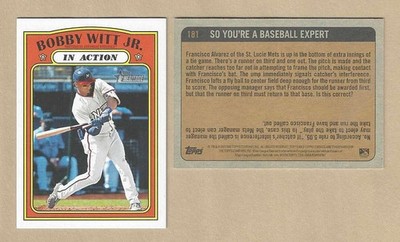 2021 Topps Heritage Minors Bobby Witt Jr. IN ACTION #181 Naturals ROYALS *O*