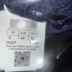 NWT Panty Brief Aubade Scalloped Lace Mesh Danse Des Sens Navy Blue 8 XL France