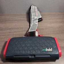 Mifold Grab-And-Go Compact Car Booster Portable Seat Grey / Red Traveling Seat