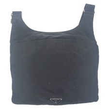Prada Nylon Tessuto Triangle Logo Shoulder Bag Men Black One Size