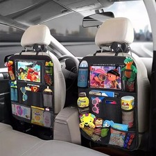 Car Backseat Organizer with Tablet Holder, Multi-Pocket Seat Protector Kids/Pets