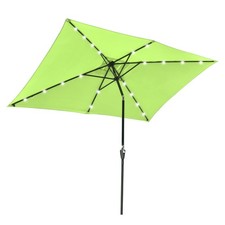 Aplus 10x6.5FT Rectangle Outdoor Solar LED Patio Umbrella for Table Yard Green