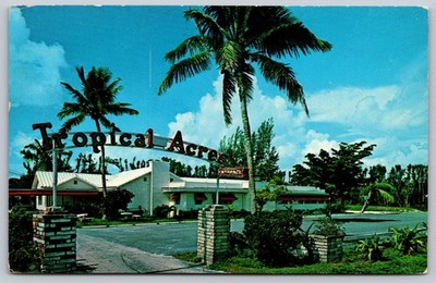Vintage Tropical Acres Restaurant Dania Florida Postcard 1984 Posted BB214