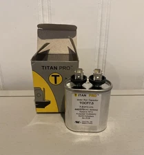 Titan Pro TOCF7.5 Oval Motor Run Capacitor 7.5MFD 440/370 VAC BRAND NEW