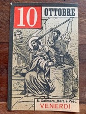 San Calimero Martyr And Bishop, Saint Card Of The Day Friday 10 October 1937