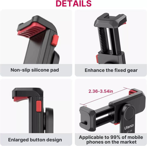 Support de téléphone Ulanzi ST-06S 360° support pince rotatif trépied pour smartphones - Photo 6 sur 10