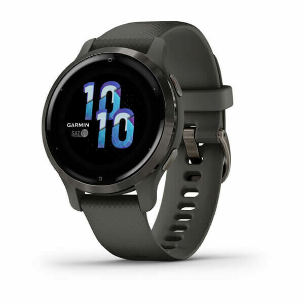 Garmin Venu 2S GPS Watch - Slate Stainless Steel Bezel with Garmin Venu 2S GPS Watch - Slate Stainless Steel Bezel with