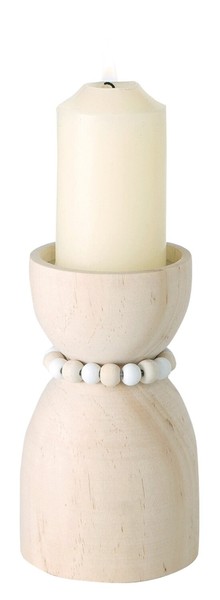 KerzenstäNder Kerzenhalter Kerzenleuchter Kiefer Beige H 14 Cm-image