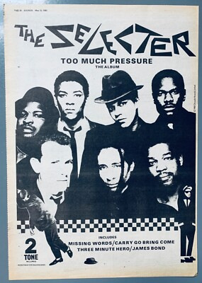 #ad THE SELECTER 1980 original POSTER ADVERT TOO MUCH PRESSURE 2 TWO TONE SKA $29.99